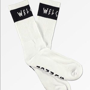 Welcome / Summon Black & White Crew Socks